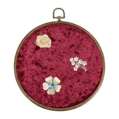 Wall Hanging Brooch Jewelry Storage, 8.3'' Pin Board for Decor, Wine Red
