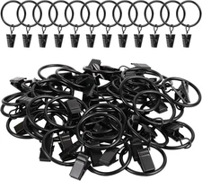 Curtain Rings with Clips, 42 Pack Metal Drapery Rings with Clips Hooks Hangers f