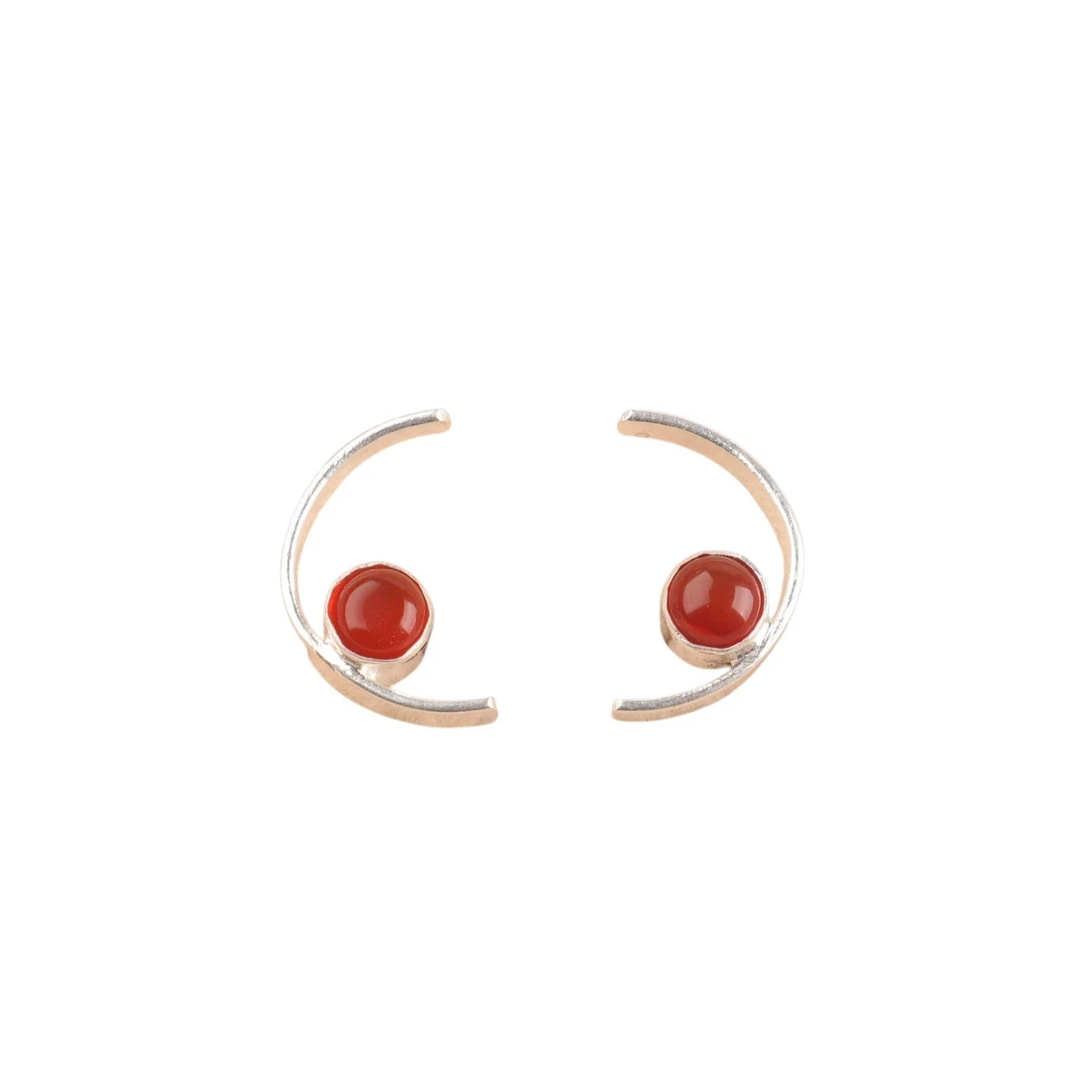 Orecchini Pendenti In Argento 925 Con Corniola Sfaccettata AA – Lunghi 3 Cm, Fatti A Mano, In Confezione Regalo
