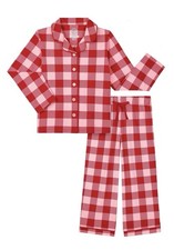 Wonder Nation Girls Long Sleeve Button Front Pajama Top Pants Set Size S 6-6X