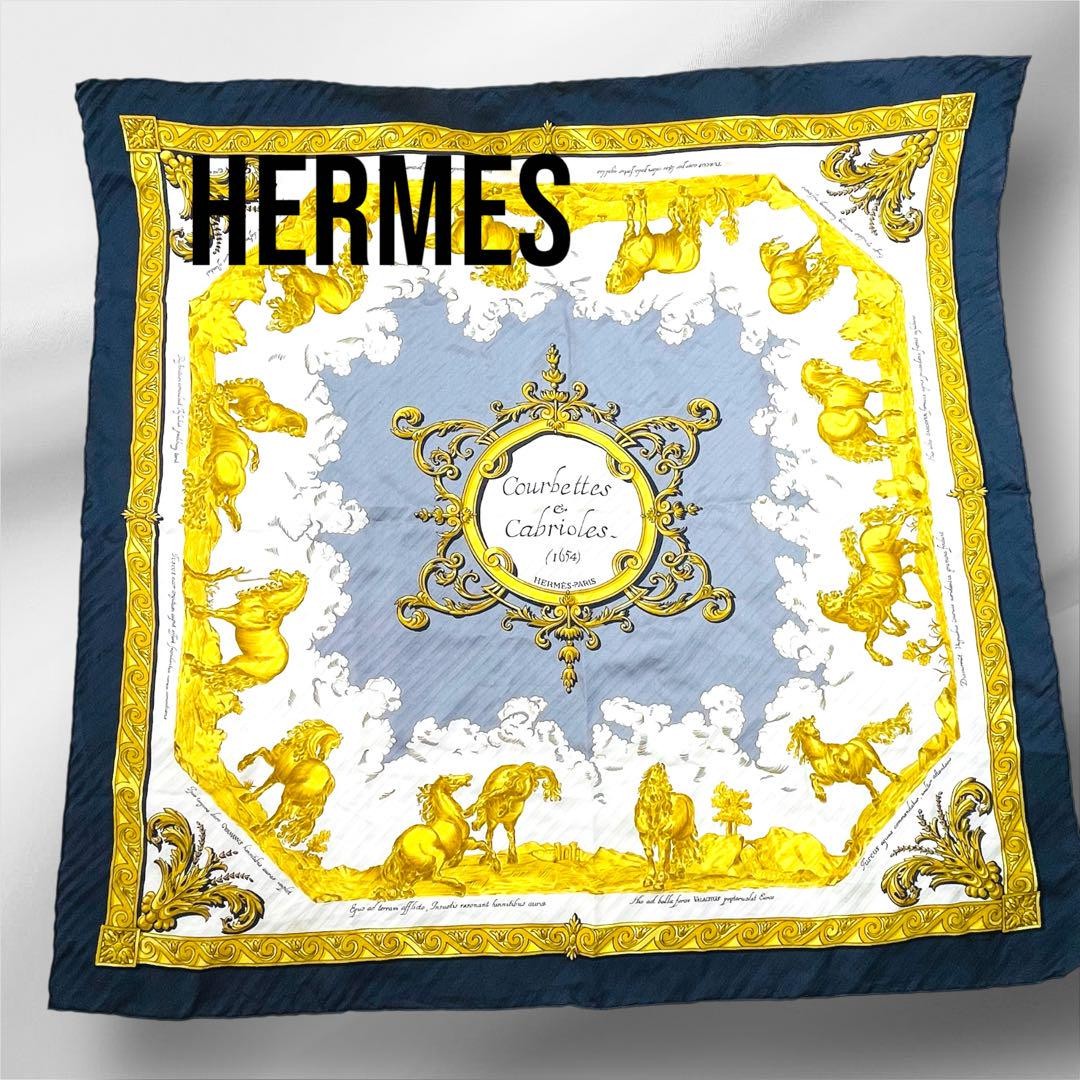 Hermes Courbettes Et Cabrioles Silk Scarf Japan Import