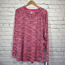 RBX Womens Active Wear Long Sleeve Striped Sh...