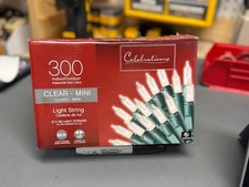 Celebrations Mini Light Set 300 Count Clear Bulbs, 62 total feet NEW Christmas