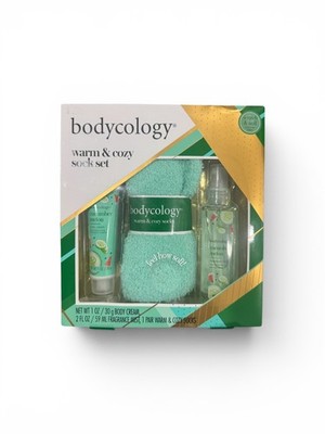 NEW Bodycology Cucumber Melon 3-pc Bath Body Gift Set Cozy Socks