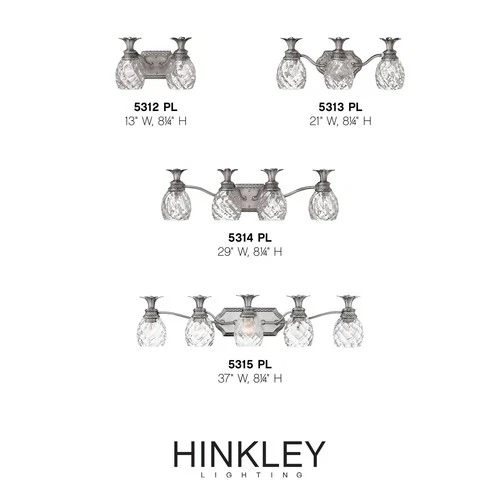 Hinkley Plantation 37" Pineapple Glass and Nickel 5-Light Bath Light - Picture 8 of 10