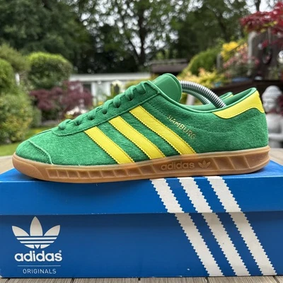 Adidas Hamburg Green & Yellow From 2015 80s Casuals Deadstock Size 8 Brazil - Image 1 of 4