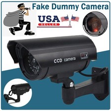 Dummy Security Camera Fake w/IR LED Flash Light CCTV Surveillance Indoor/Outdoor