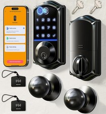 Veise Fingerprint Smart Lock with 2 Knobs, App Control, Keyless Entry