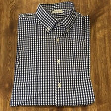 Collars and Co Apex Performance Dress Shirt XL Navy Gingham