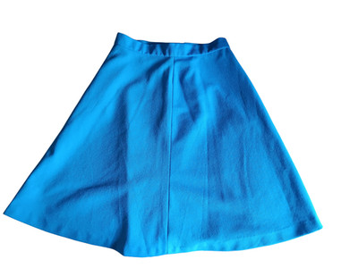Vintage Homemade 70s Blue Skirt Skater A-Line Circle Flared Size S