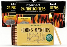 3 x 24 Firelighters & Safety Matches 72 Pack – Long Burning Fire Lighters 2.85 per lighter