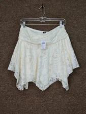 Windsor Sweetest Vibe Hanky Hem Lace Mini Skort Cream Sz XL NWT