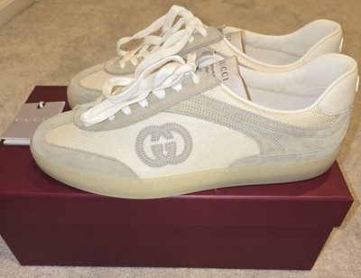 Brand New 100% AUTHENTIC Mens Gucci G75 Sneaker Beige Suede Size US 10 1/2
