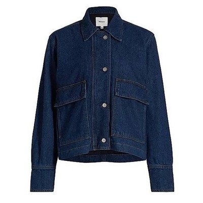 NWT Reformation Oakley Cropped Denim Jacket Havasu | Dark Wash Indigo XS