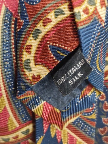 COACH Italian Silk Necktie Multicolor Paisley Floral Tie - Picture 6 of 6