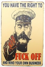 F**k Off Mind Your Own Business Metal Wall Sign Plaque Bedroom Door 30 x 20 cm