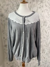 Disney The Little Mermaid Grey Pointelle Girls Cardigan Size 2X Plus Size