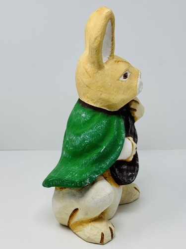 Vintage Dept 56 (?) Paper Mache Rabbit Bunny Playing Ukulele 12" Figure - Picture 4 of 6