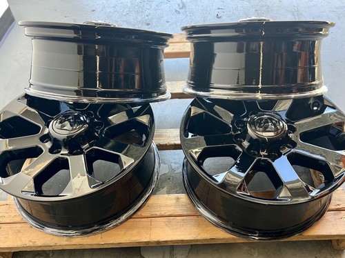 20" DODGE RAM 2500 3500 BLACK FACTORY OEM STOCK WHEELS RIMS LARAMIE LIMITED (4) - Picture 3 of 7