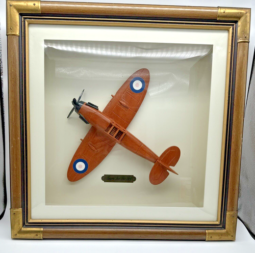 Spitfire Framed Model Built In Wood. Reach for the Sky" plaque.please See Info. - Picture 2 of 24