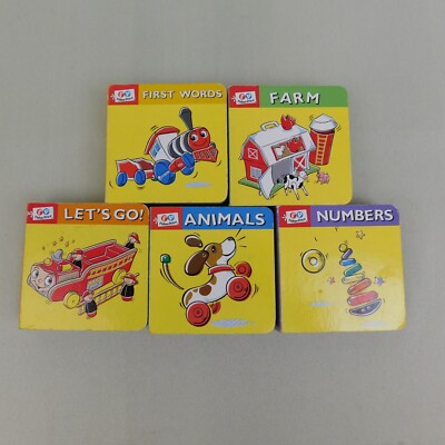 5pc Lot Fisher Price Block Board Books First Words Farm Animals Numbers #8860