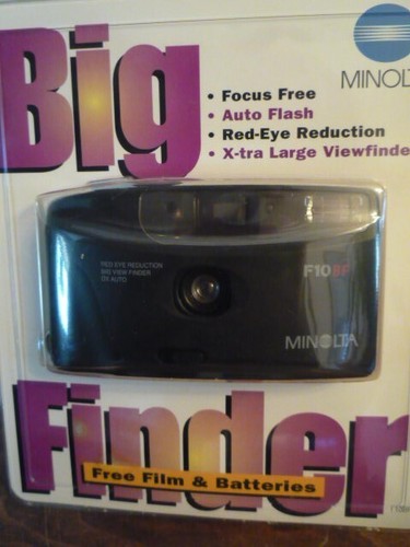 Minolta Camera Vtg F10BF Big Finder Auto Flash Point & Shoot Factory Sealed NOS - Picture 2 of 12