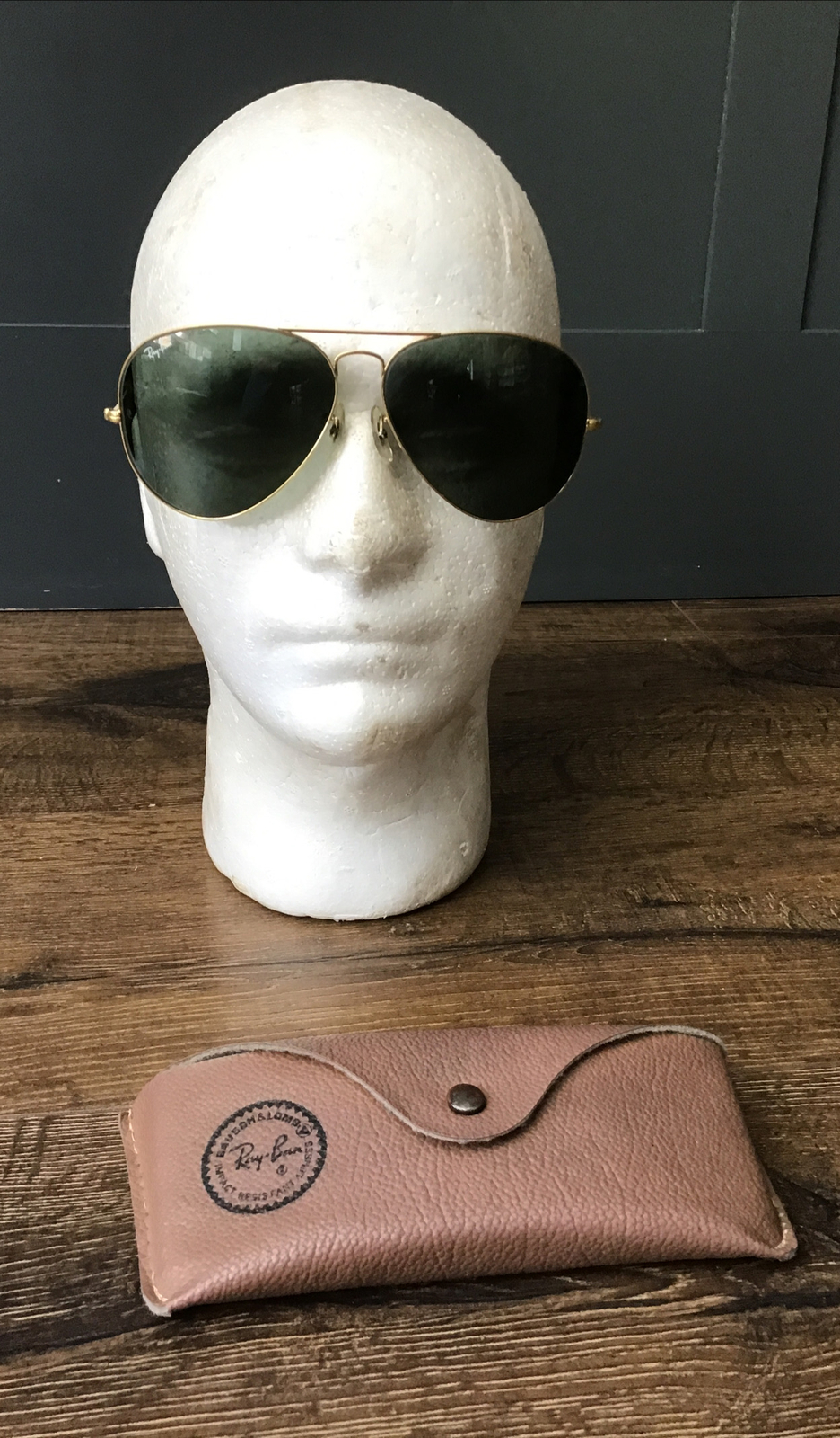 Vintage RayBan 6214 Aviator Shooting Sunglasses USA Green W Case Free