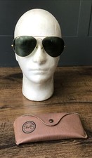 Vintage Ray-Ban 6214 Aviator Shooting Sunglasses USA Green W Case Free Shipping