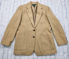 Vintage Lauren Ralph Lauren Camel Hair Blazer Jacket Usa 90s Womens 14