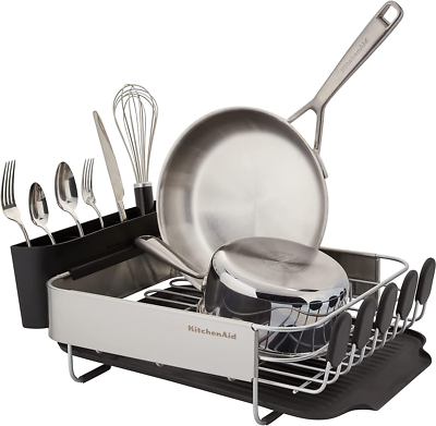 KitchenAid Compact Stainless Steel Dish Rack, 16.06-Inch, Black | eBay