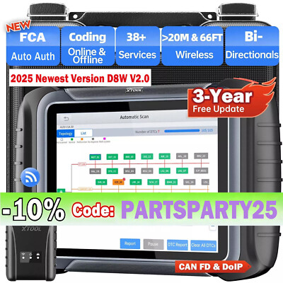 XTOOL D8W V2.0 KFZ OBD2 Diagnosegerät ALLE System ECU Coding FCA Auto Auth TPMS