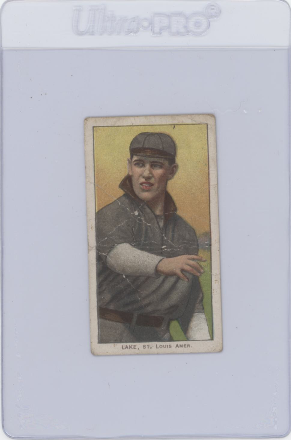 1909-11 Polar Bear T206 JOE LAKE (St Louis, No Ball) Creases (a)