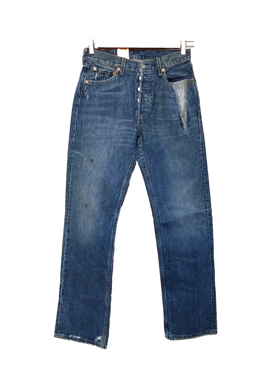 Jean levis 501 femme bleu clair sale