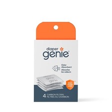 Diaper Genie Carbon Filter 4-Pack Odor Eliminator Fits Complete Expression