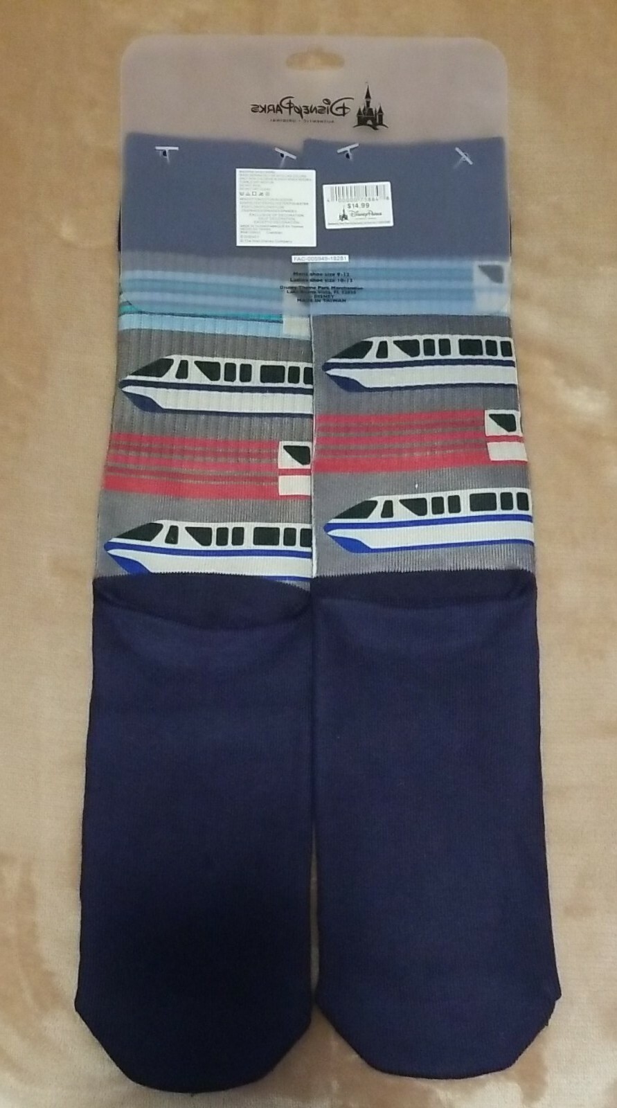 NWT DISNEY PARKS 28 & MAIN MENS MONORAIL SOCKS ADULT LARGE eBay