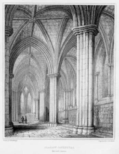 Scotland GLASGOW CATHEDRAL CHURCH Chapel, 1840s Architecture Art Print Engraving