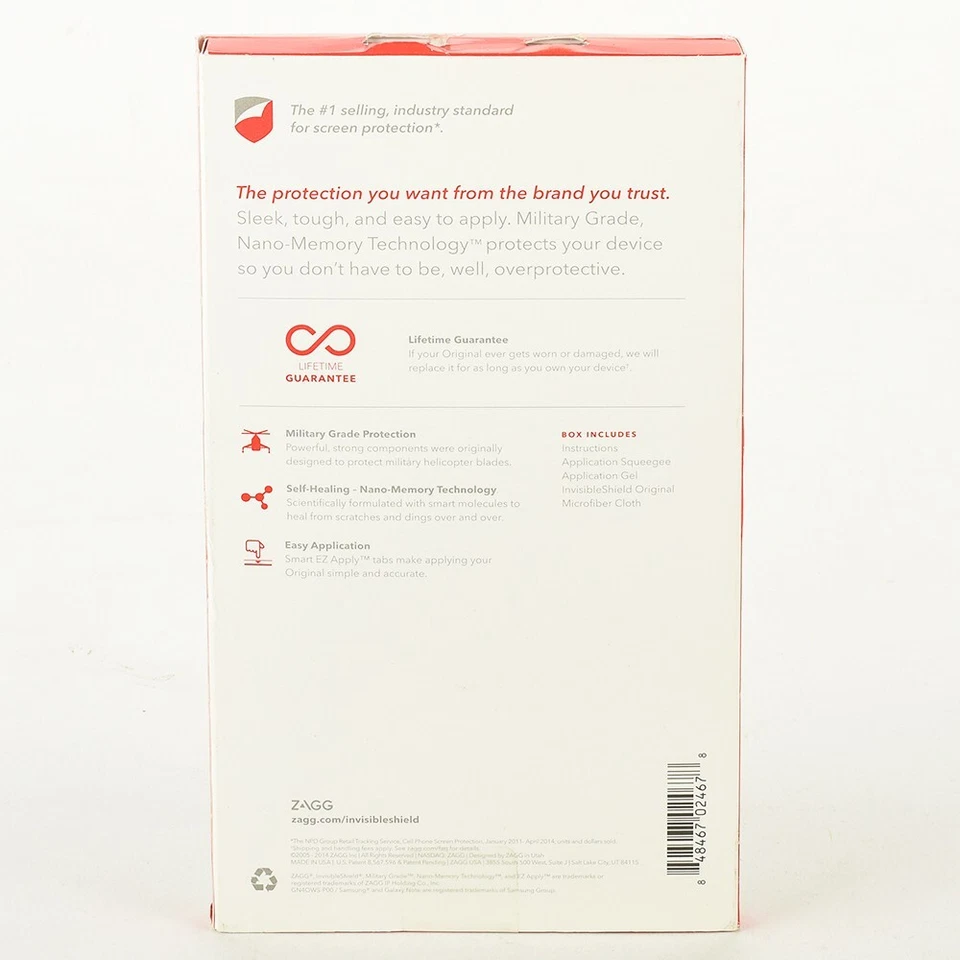 Protetor de tela original Zagg Invisible Shield para Samsung Galaxy Note 4/ IV - Imagem 2 de 3