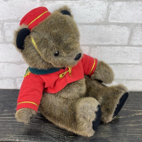 Vtg Dakin Bear 14” Bell Boy Bear 1990 Red Suit And Hat Korea - Picture 9 of 10