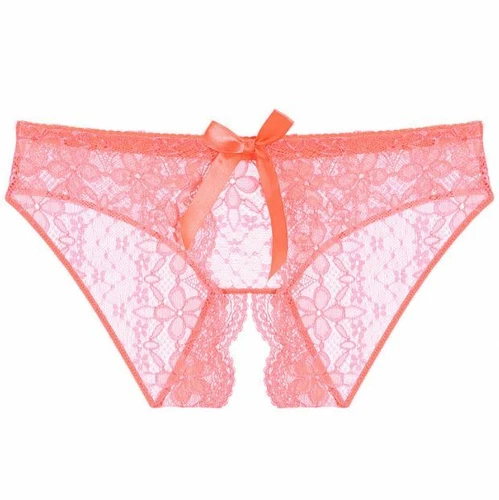 Sexy Damen-Dessous Spitze durchsichtig Unterwäsche Schleife Slip freche Schritt Höschen - Bild 17 von 28