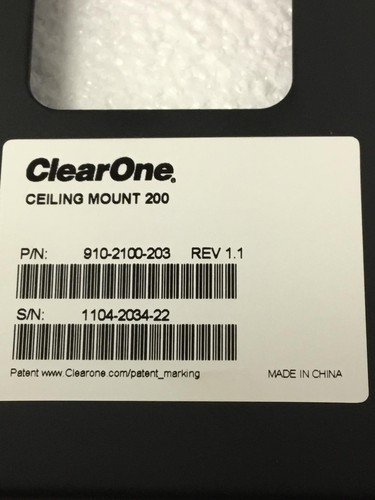 NEW CLEARONE 910-2100-203 Ceiling Mount 200 For Unite 200/PRO260 Cameras QTY - Picture 7 of 12