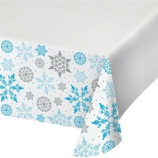 Winter Snowflake Plastic Banquet Tablecloth Winter Christmas Party Decoration