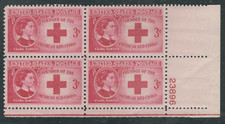 Scott #967...3 Cent...Clara Barton...2 Plate Blocks