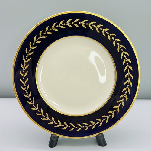 BUY 1-8 MCM SYRACUSE Richelieu LUNCHEON PLATES 9" Old Ivory COBALT BLUE GOLD VTG - Picture 9 of 13