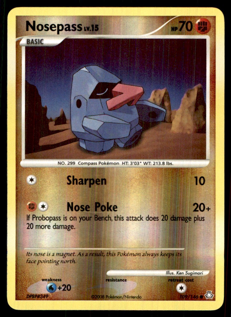 2008 Diamond & Pearl - Legends Awakened Reverse Holo Nosepass #109