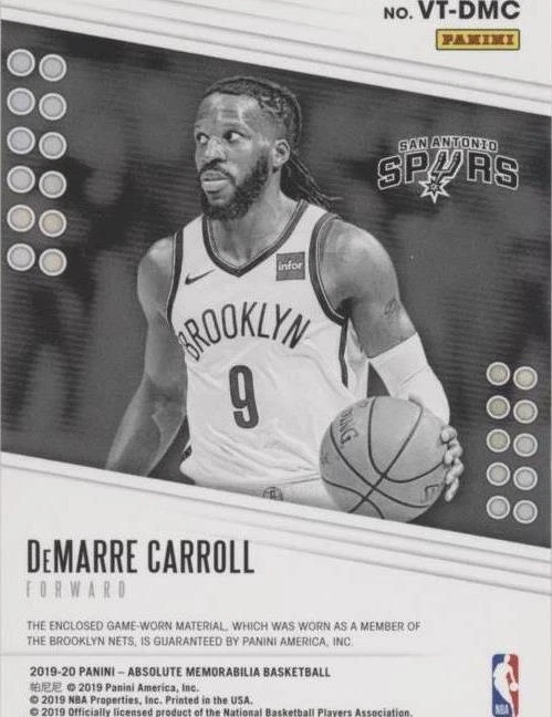2019-20 Panini Absolute Memorabilia - DeMarre Carroll #VT-DMC