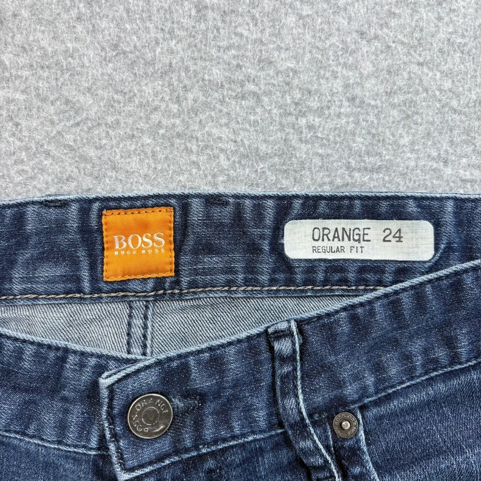 Мужские джинсы Boss Orange 24 34x30 синие стандартного покроя джинсовые брюки капсулы базовые эластичные - Изображение 4 из 4