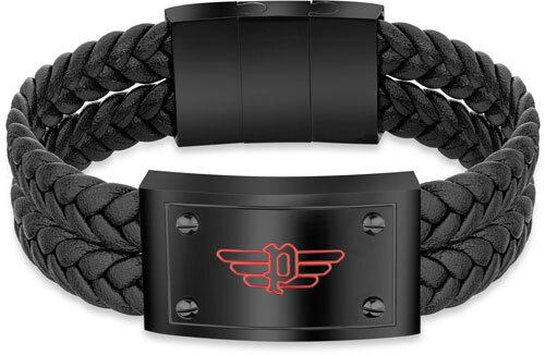 Police Jewelry PEAGB2120301 VALORIOUS Zweireihiges Lederarmband in schwarz - Bild 1 von 1