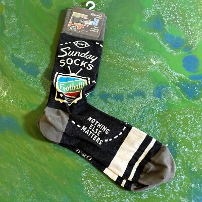 NWT Blue Q Multicolor Men's Crew Socks Sunday Football Soft Combed Cotton 7-12