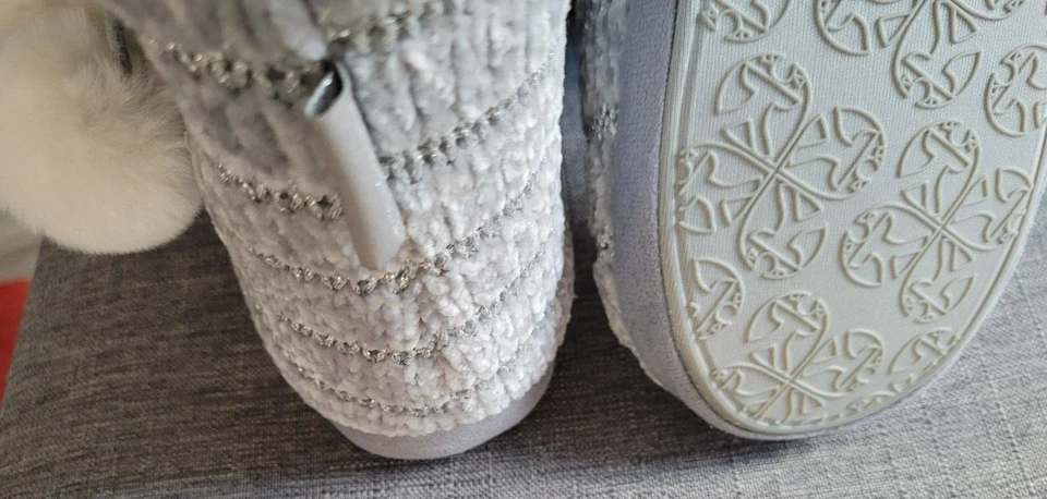 Botas de atletismo de dormitorio Kylie Chenille tejidas - gris traza - S (Reino Unido 3/4) Foto 4 de 4