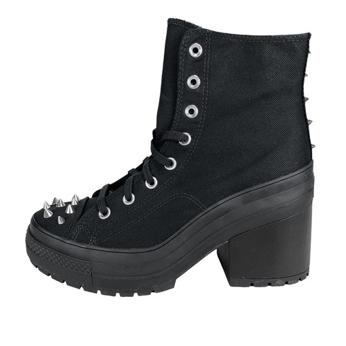 Converse Chuck 70 De Luxe Heel Hi Black Studded Platform Sneaker Women A08103C